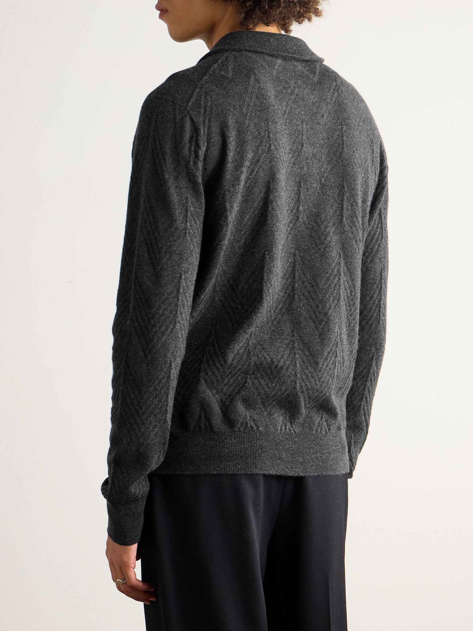 Cashmere Half-Zip Sweater Dark gray - 4