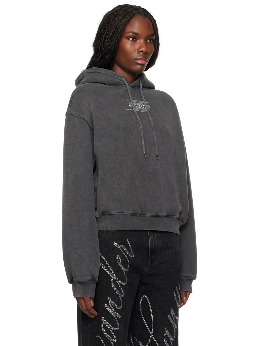 Gray Blade Logo-Embossed Hoodie - 2