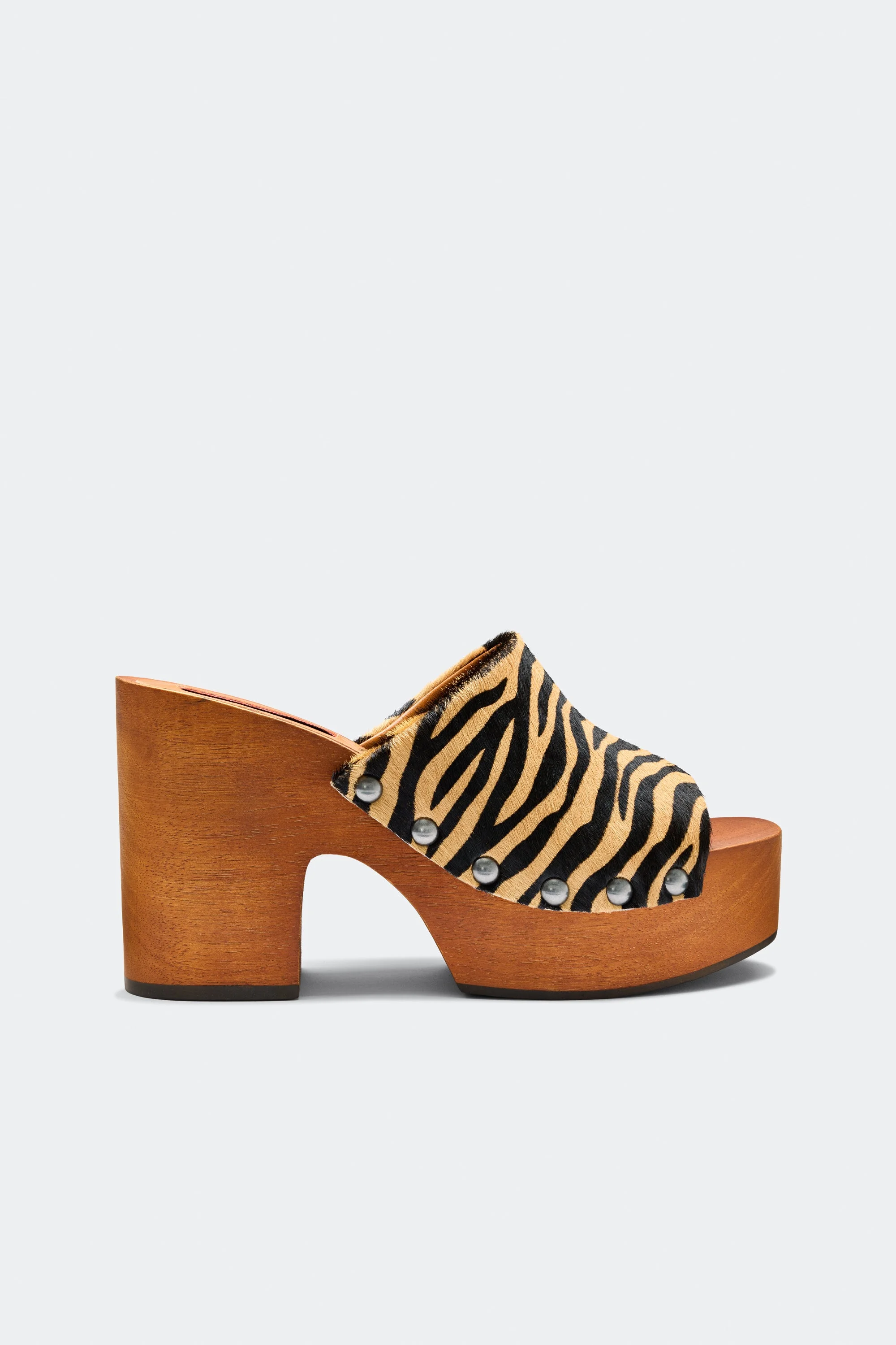 Haircalf Sol Wood Sandal In Brown Zebra - 1