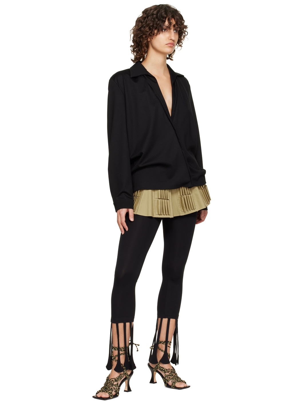 Black & Yellow Stephanie Heeled Sandals - 5