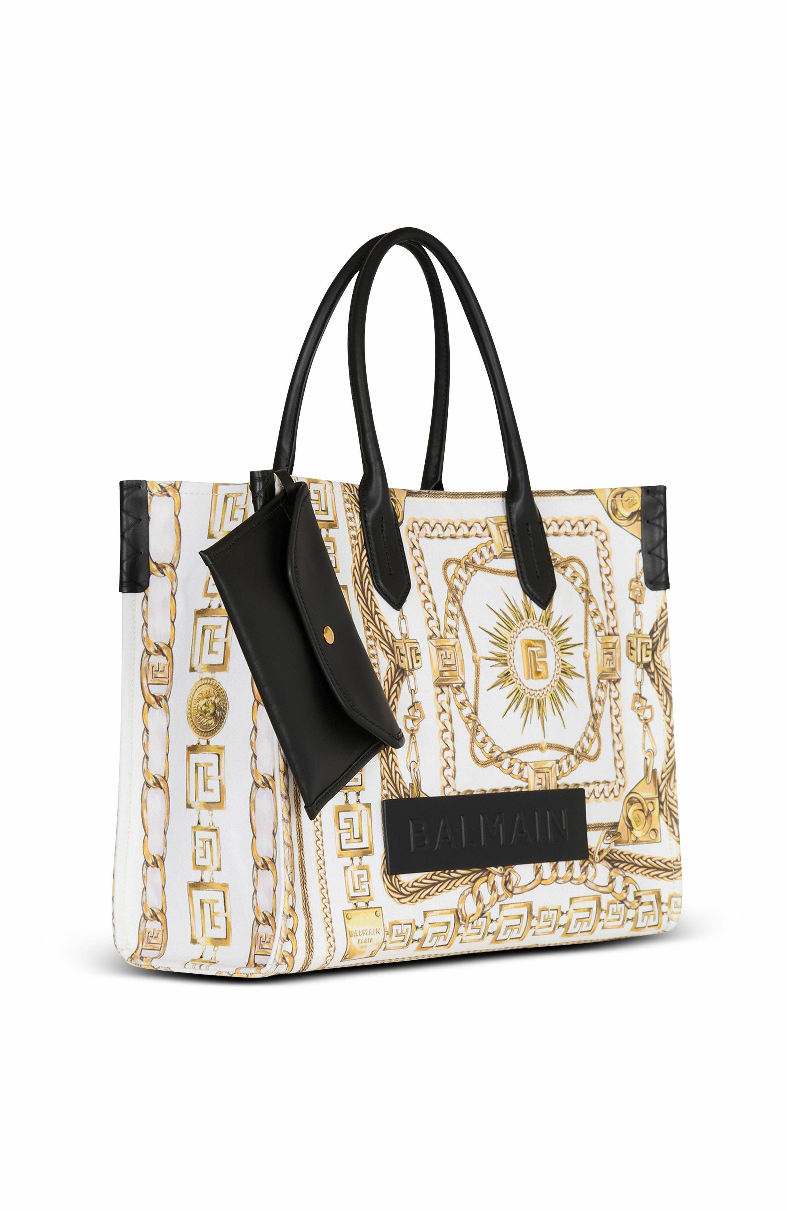 Balmain B-Army Medium tote bag in printed canvas in Gold at Nordstrom - 4