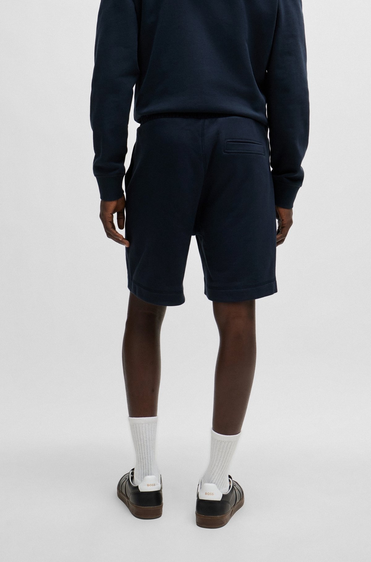 COTTON-TERRY REGULAR-FIT SHORTS WITH LOGO BADGE - 5