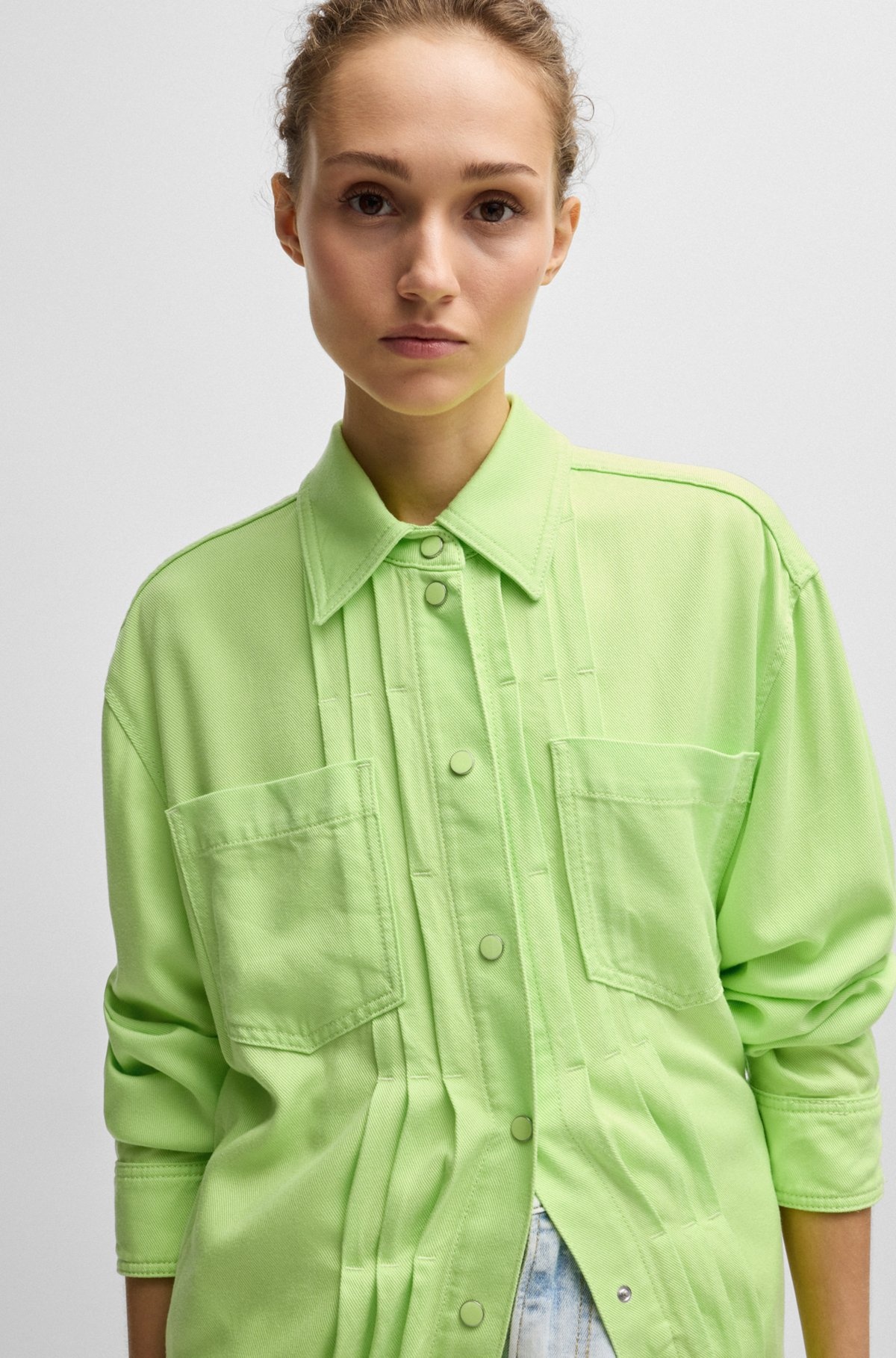 RELAXED-FIT OVERSHIRT IN SOFT TWILL - 5