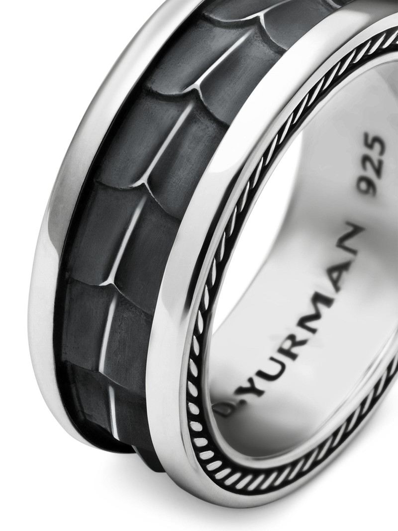 Men's Armory Band Ring in Sterling Silver, 9MM - Gunmetal 6