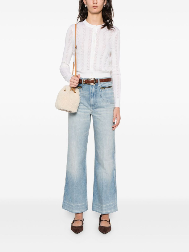 Sandro zipped high-waisted straight-leg jeans outlook