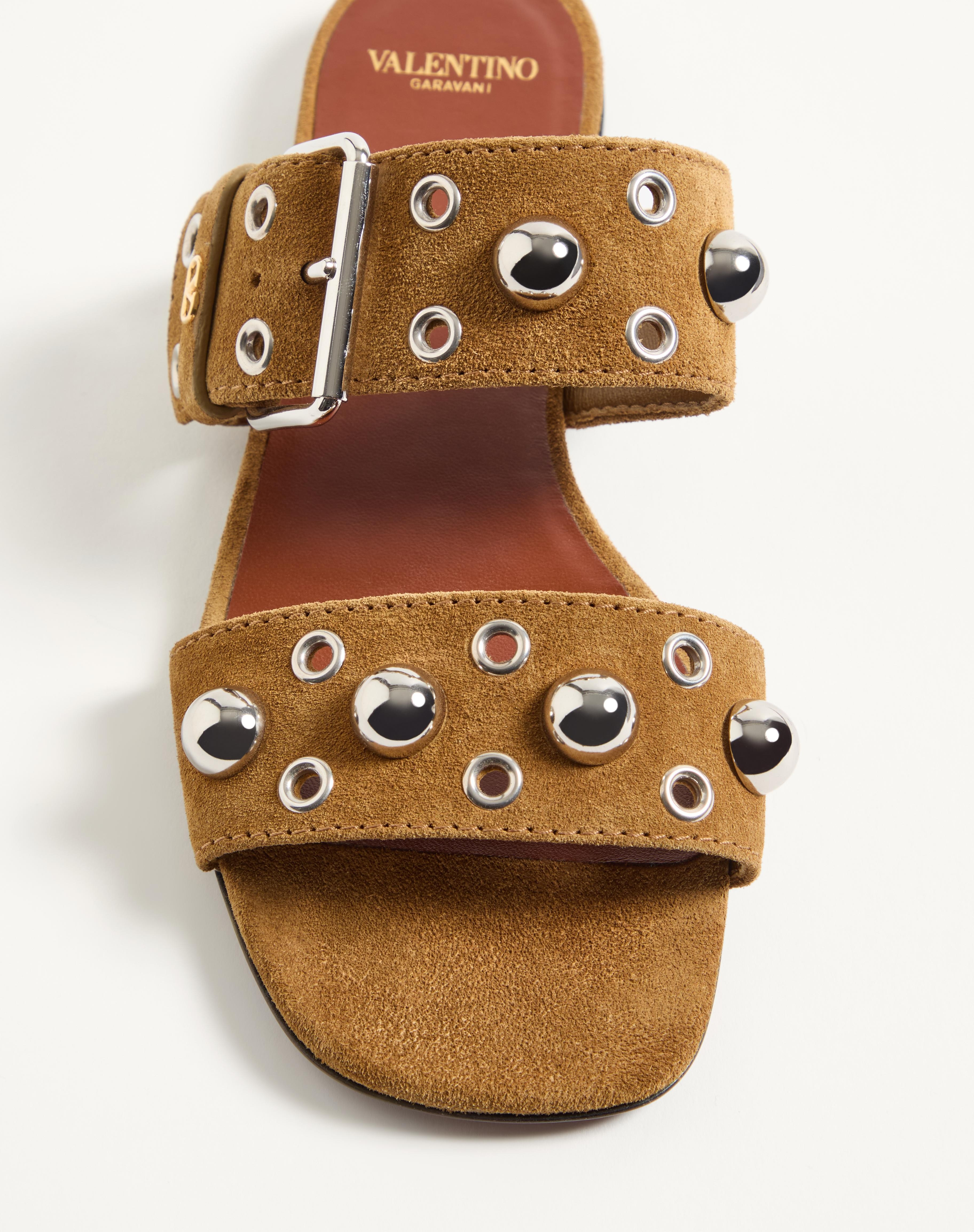 NELLCÔTE CRUST LEATHER SLIDE SANDAL - 6