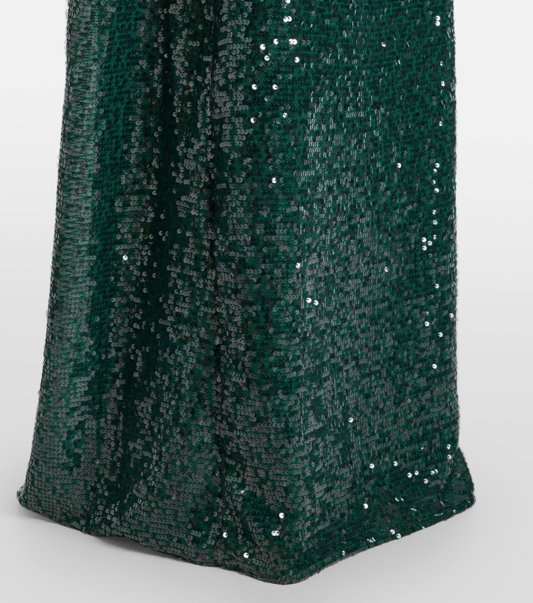 Sequined georgette caped gown - 5