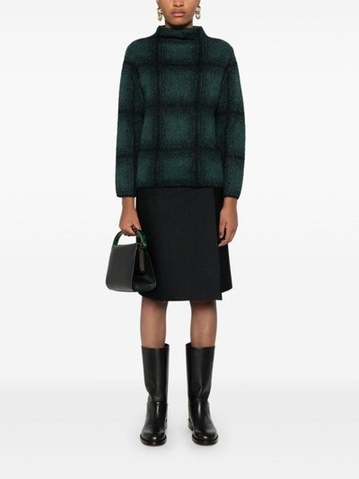 Vince shadow-plaid funnel-neck sweater outlook