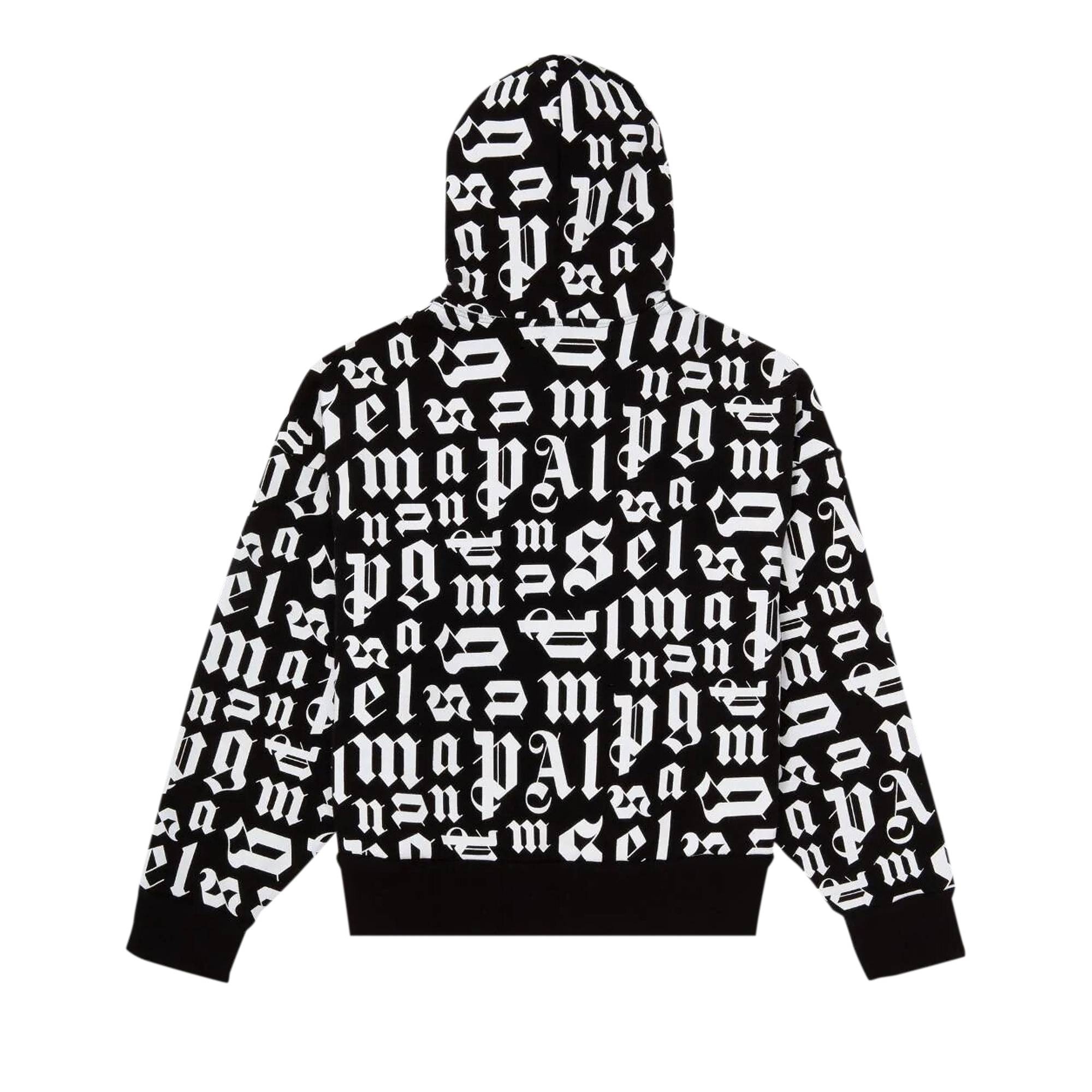 Palm Angels Broken Monogram Hoodie 'Black/White' - 2