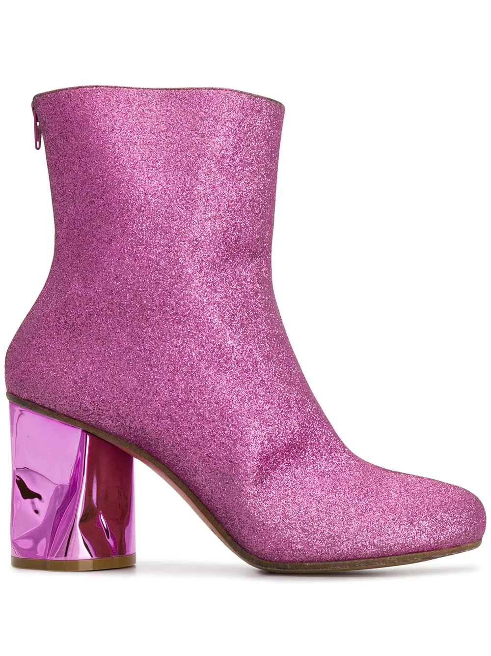 crushed heel glitter ankle boots - 1