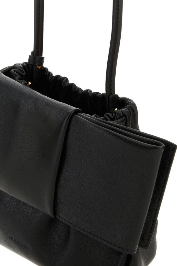 Black nappa leather bucket bag - 4