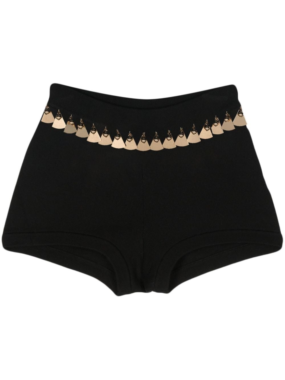 tassel-trim knitted shorts - 1