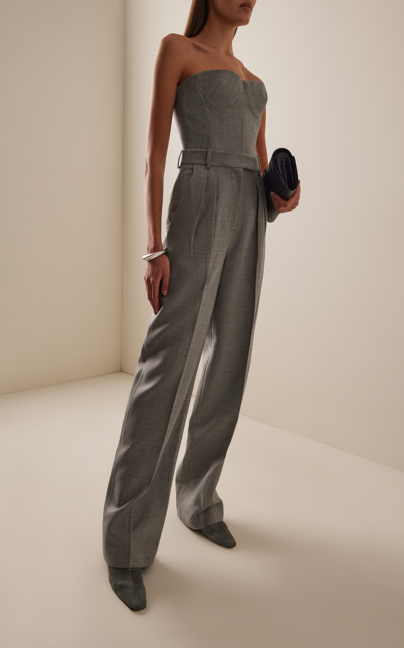 ALEX PERRY Tailored Wool Trousers grey outlook