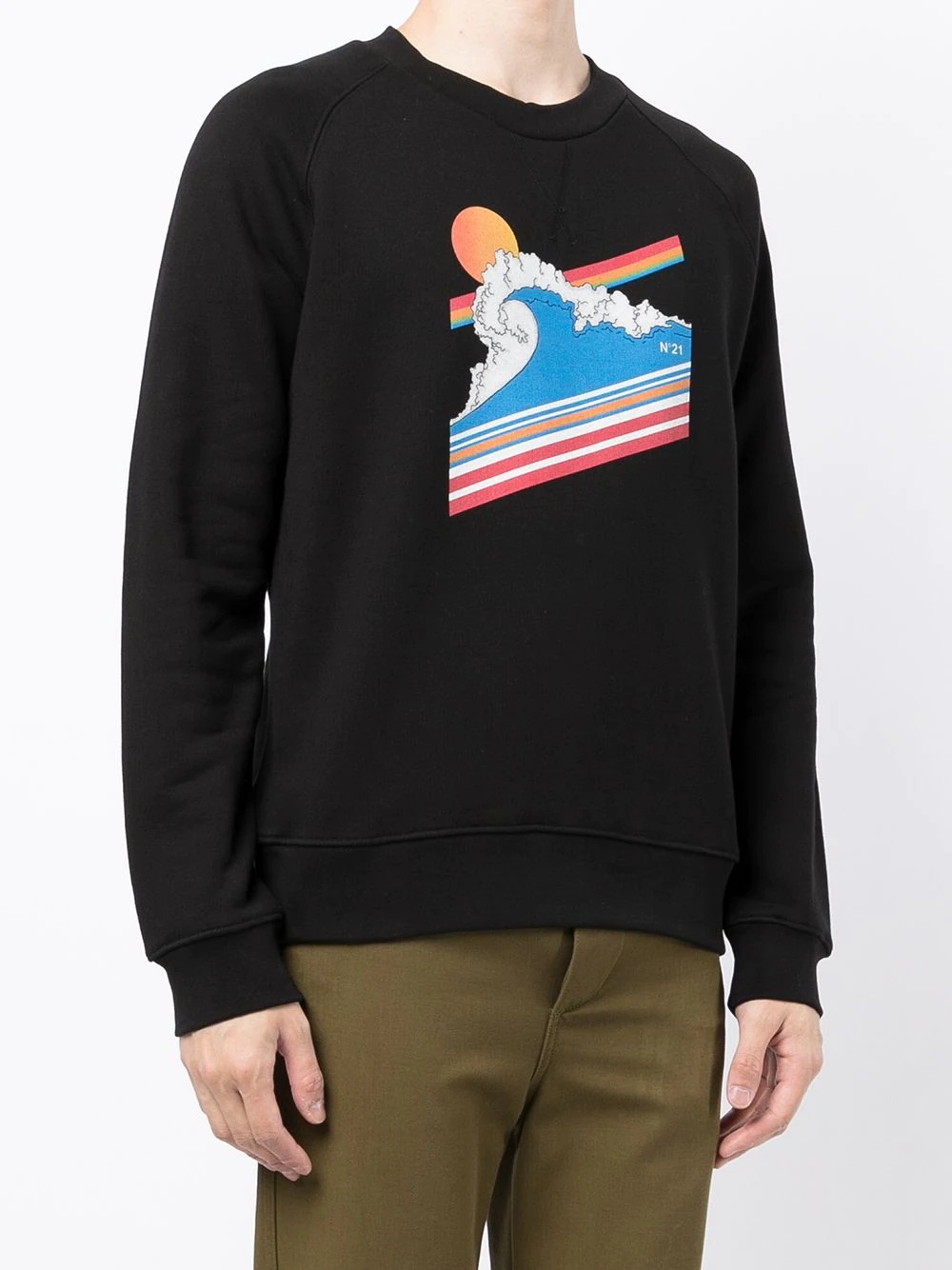 sun wave graphic print sweatshirt - 3