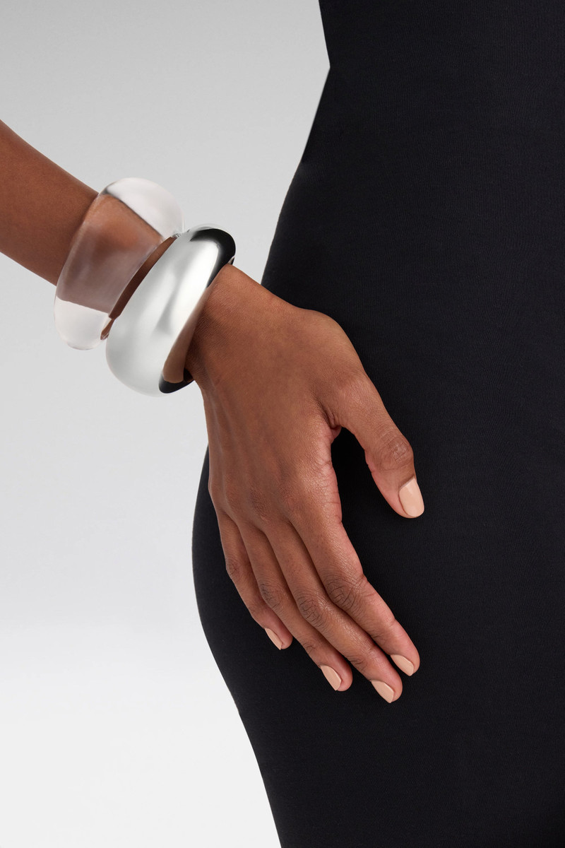 GEMINI CUFFS SILVER METAL AND PLEXIGLASS BASE 4