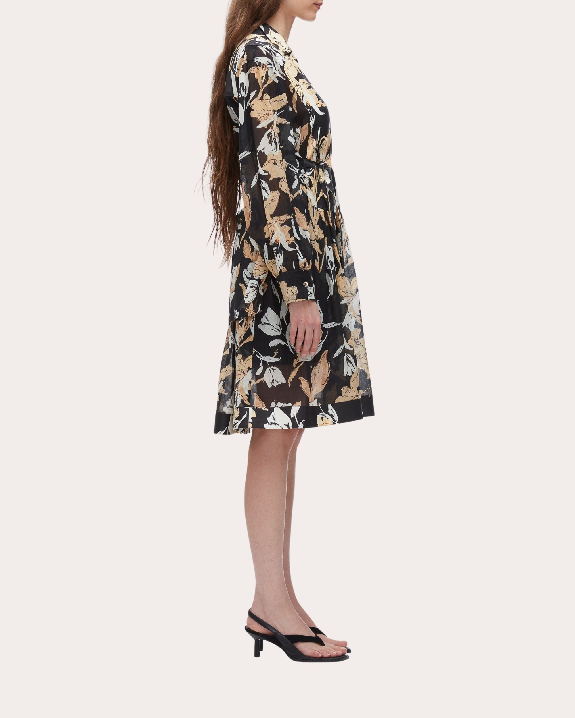 Gathered Floral Print Silk-Blend Dress - 3