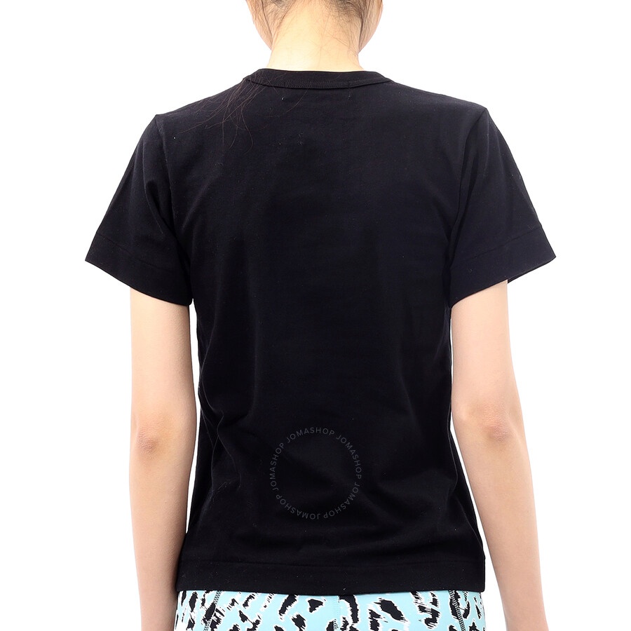 Comme Des Garcons Ladies Black Heart Patch T-shirt - 3