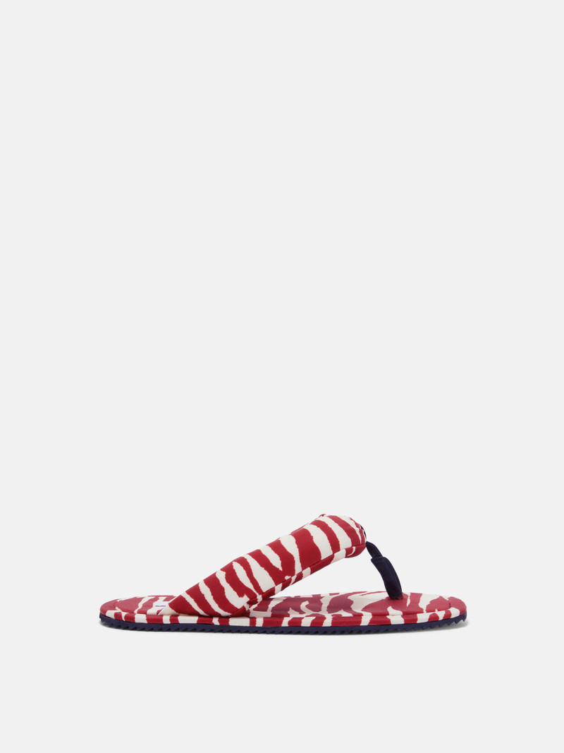 ''INDIE'' RED AND MILK FLAT THONG 1