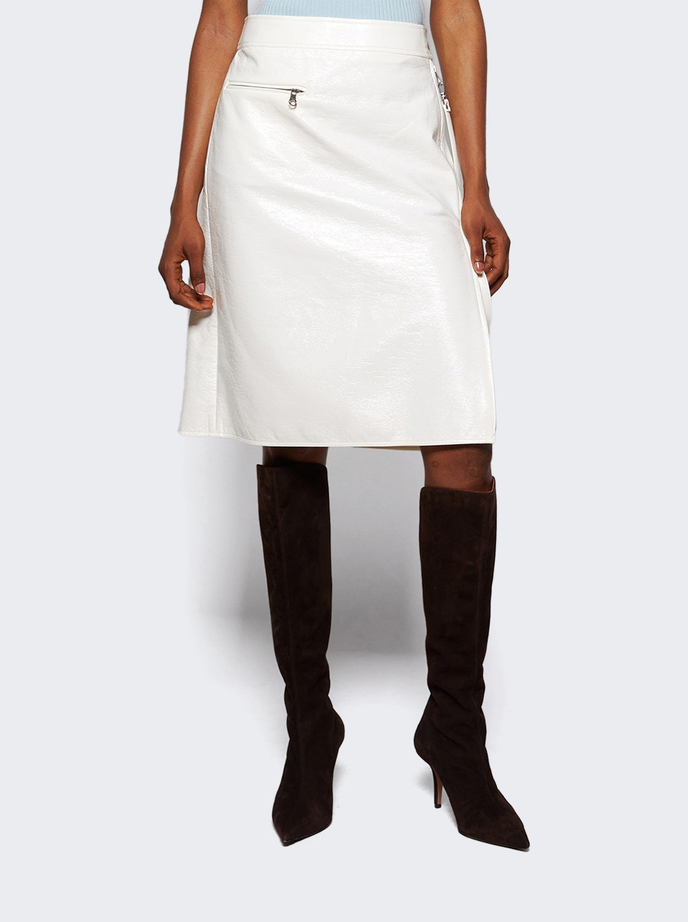 Zipped Vinyl Skirt Heritage White - 2
