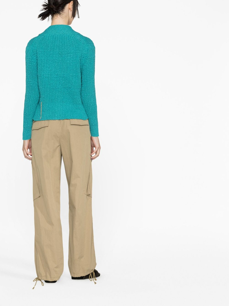 V-neck cropped cotton cardigan 4