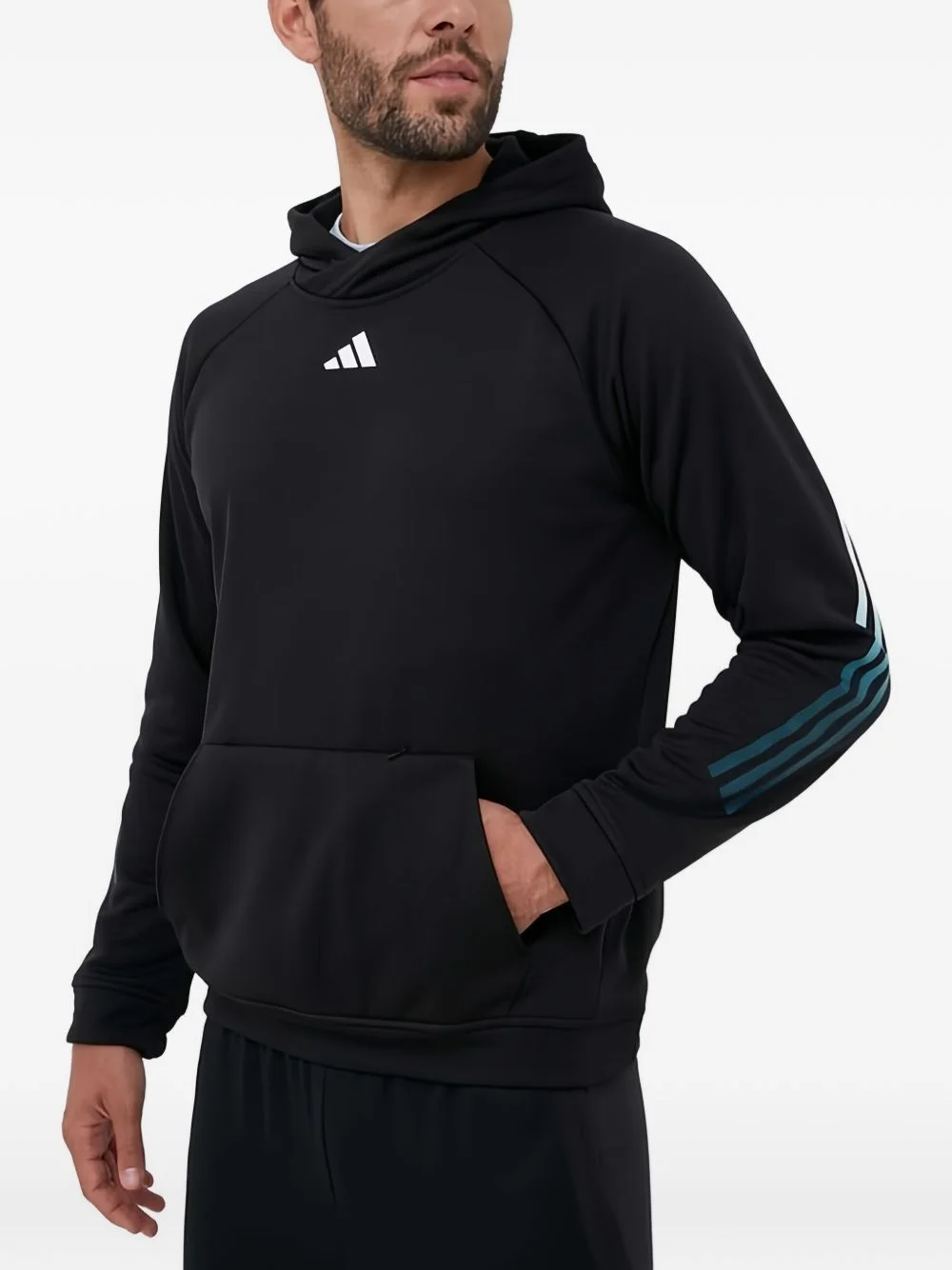 logo stripe hoodie - 1