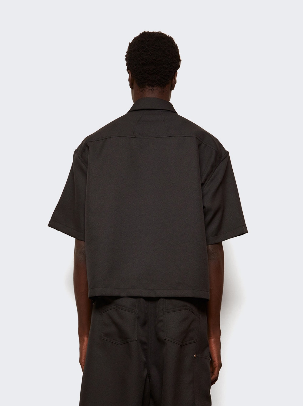 Center Logo Button Up Shirt Black - 4
