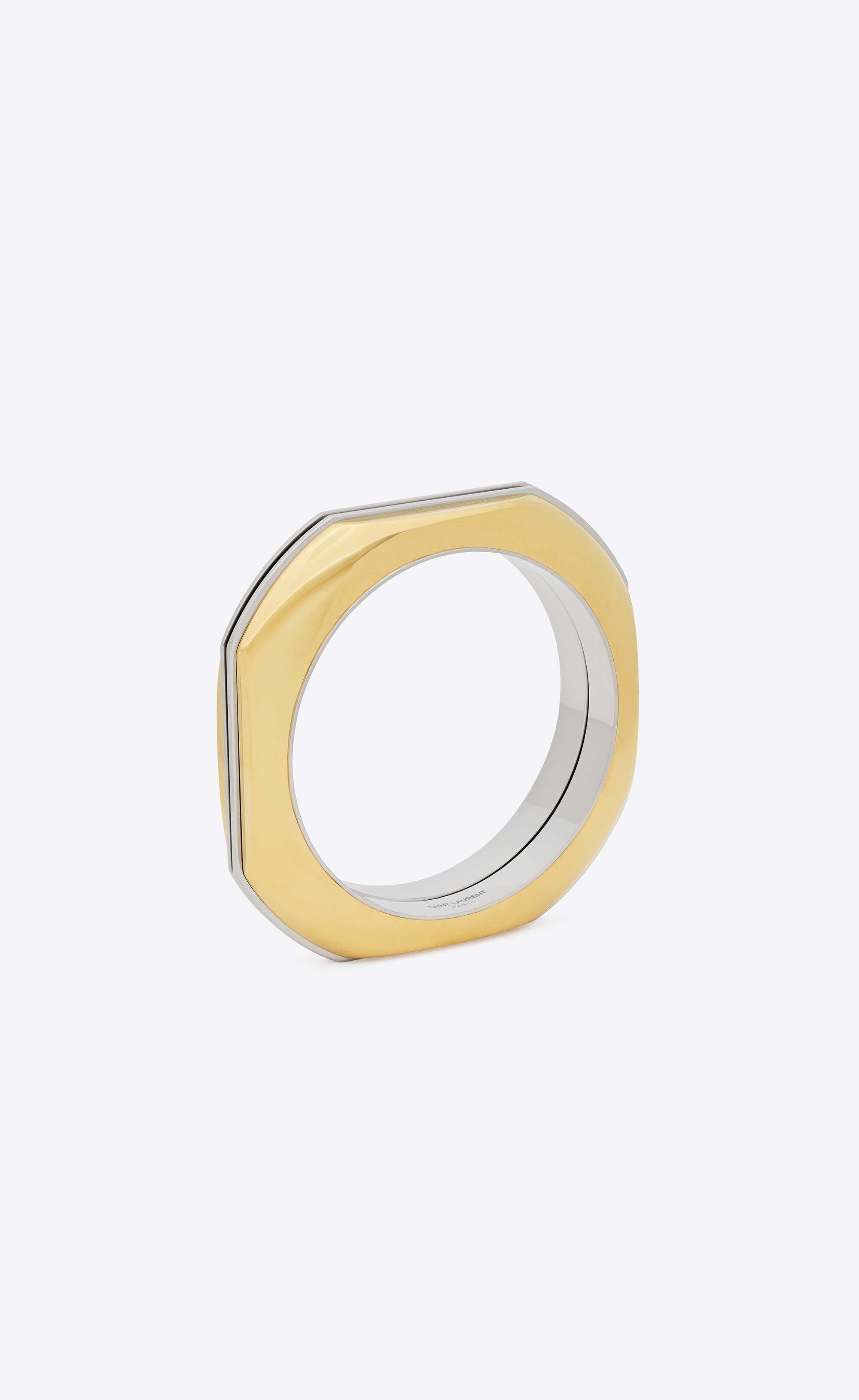 split hexagon bangle in metal - 1