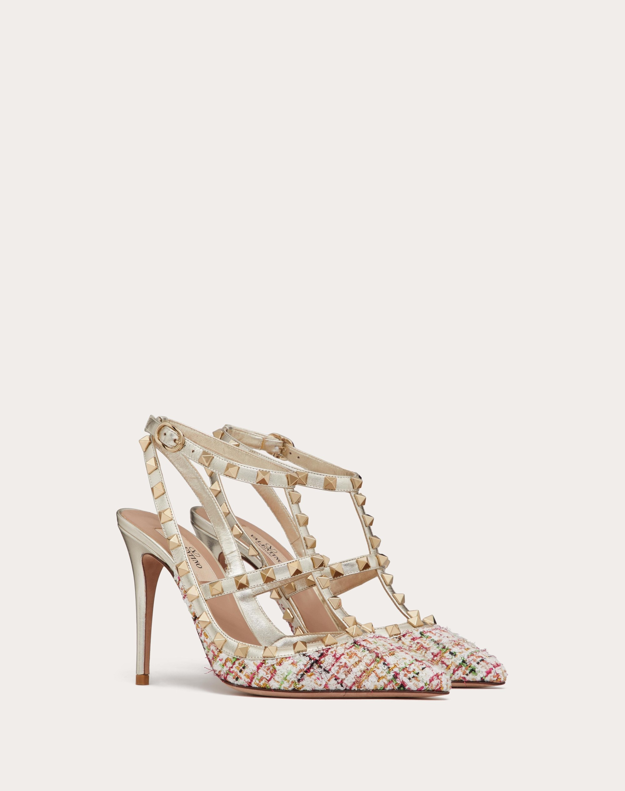 ROCKSTUD TWEED PUMP WITH STRAPS 100MM - 2