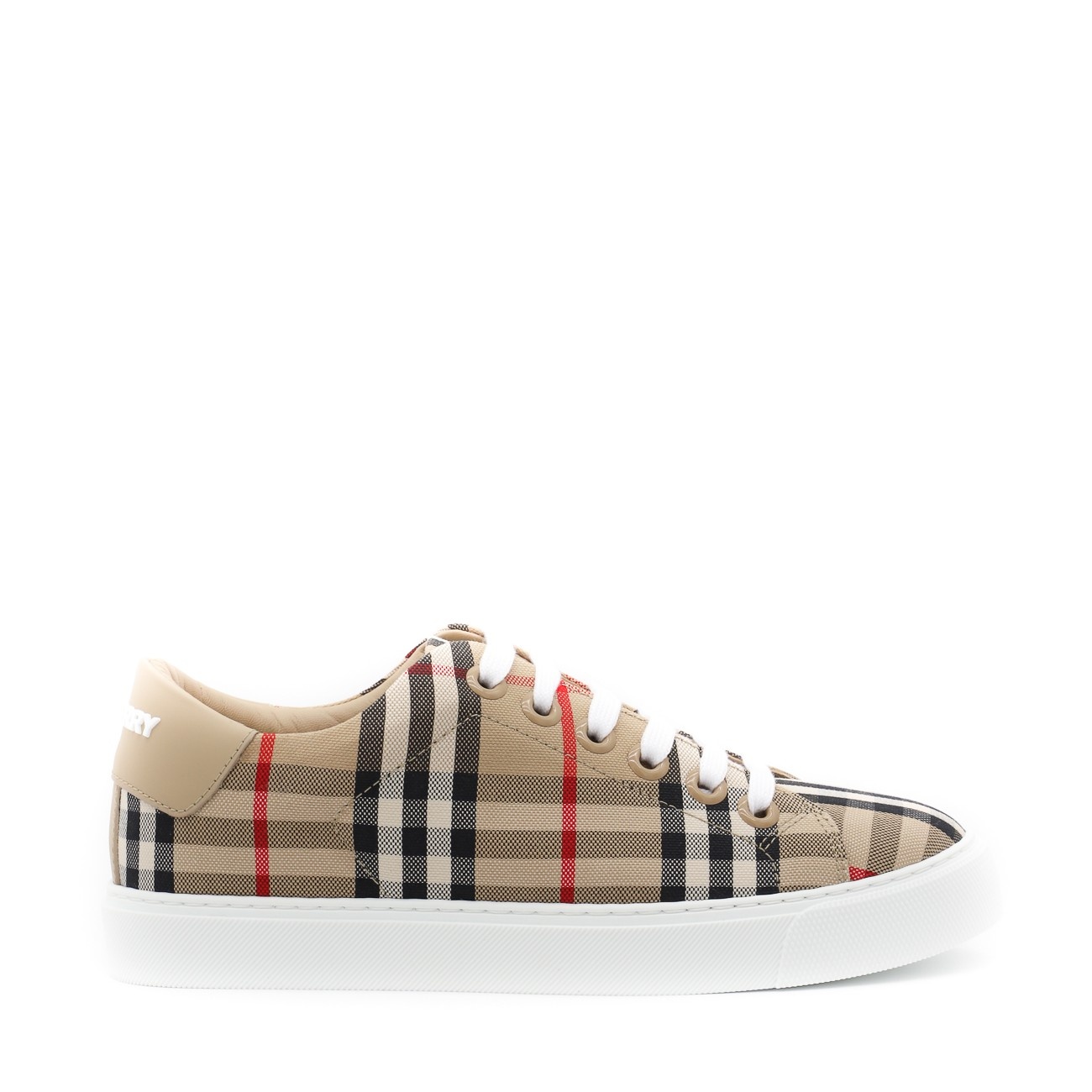archive beige canvas and leather sneakers - 1