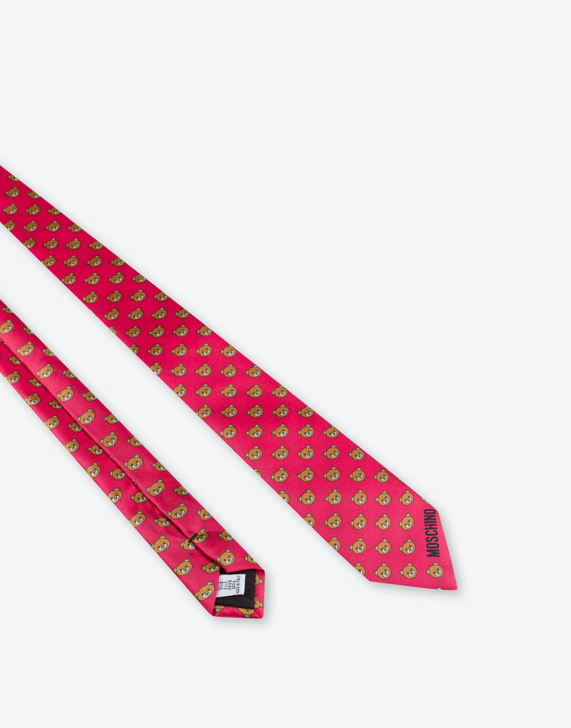 Moschino ALL-OVER TEDDY BEAR SILK TIE outlook
