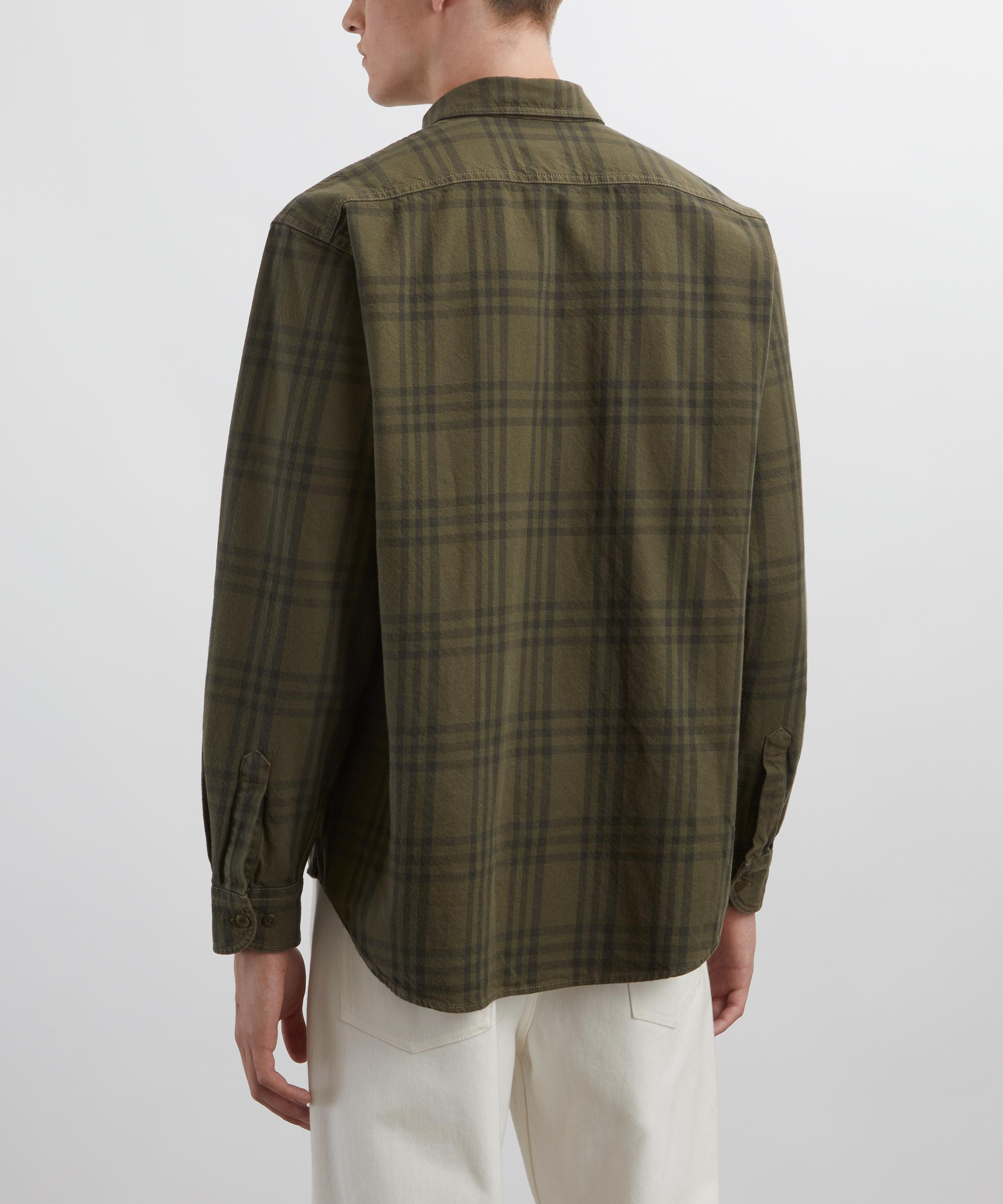 Julian Worker Olive Check Shirt - 4