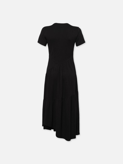 FRAME Gathered Seam Short Sleeve Dress in Black outlook