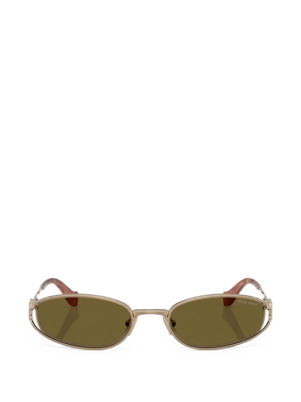 logo-plaque oval-frame sunglasses - 1