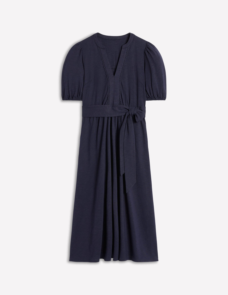 Sofia Trim Jersey Midi Dress-Navy 1