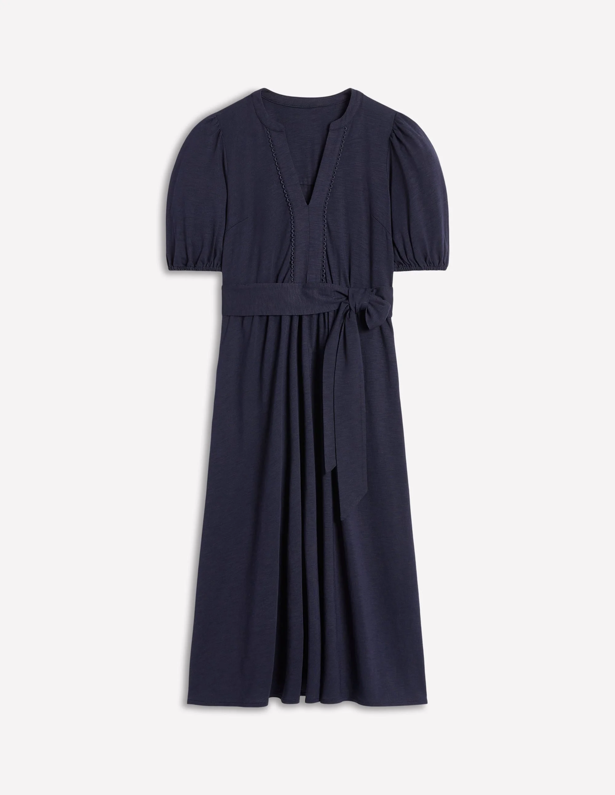 Sofia Trim Jersey Midi Dress-Navy - 1