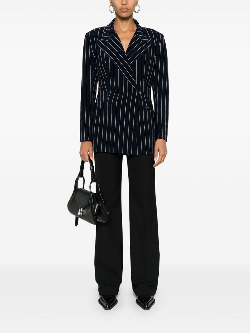 NORMA KAMALI pinstripe double-breasted blazer outlook