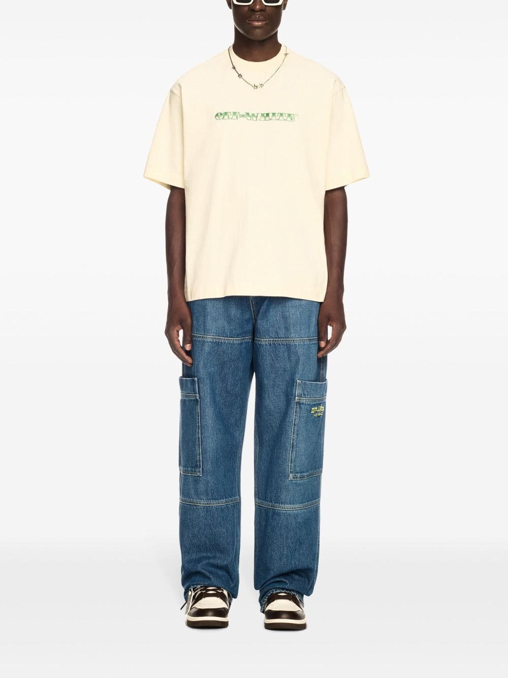 Off White Men Irregular Cargo Jeans - 2
