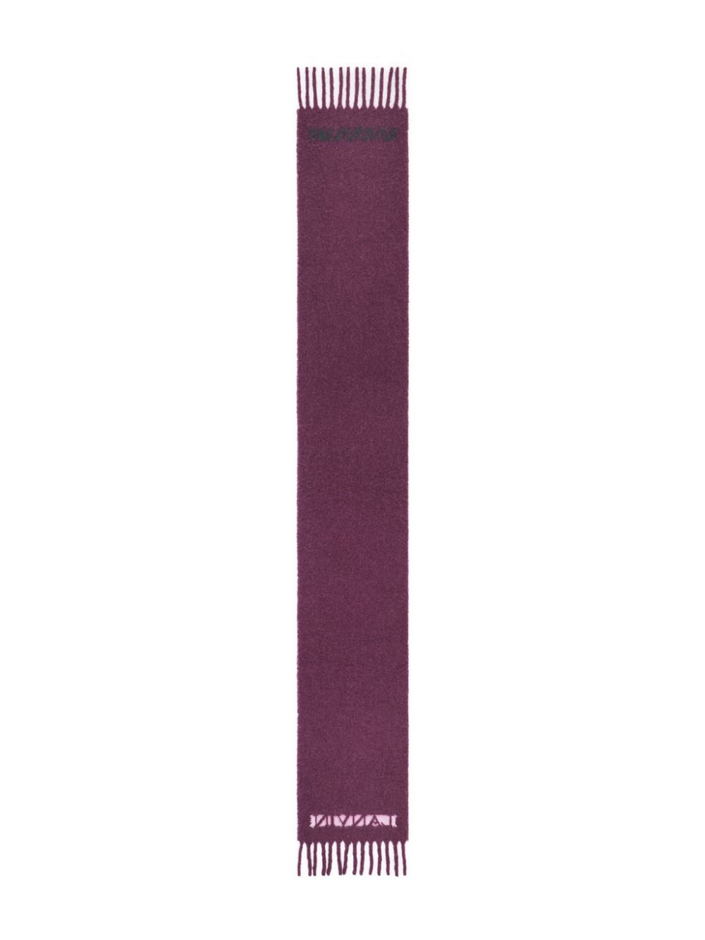 jacquard logo motif fringed scarf - 3