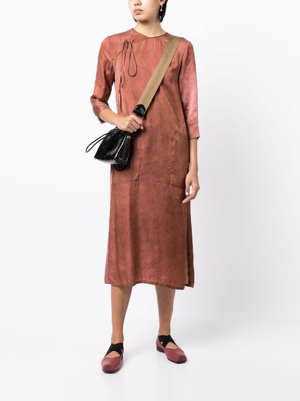 satin side-tie midi dress - 2