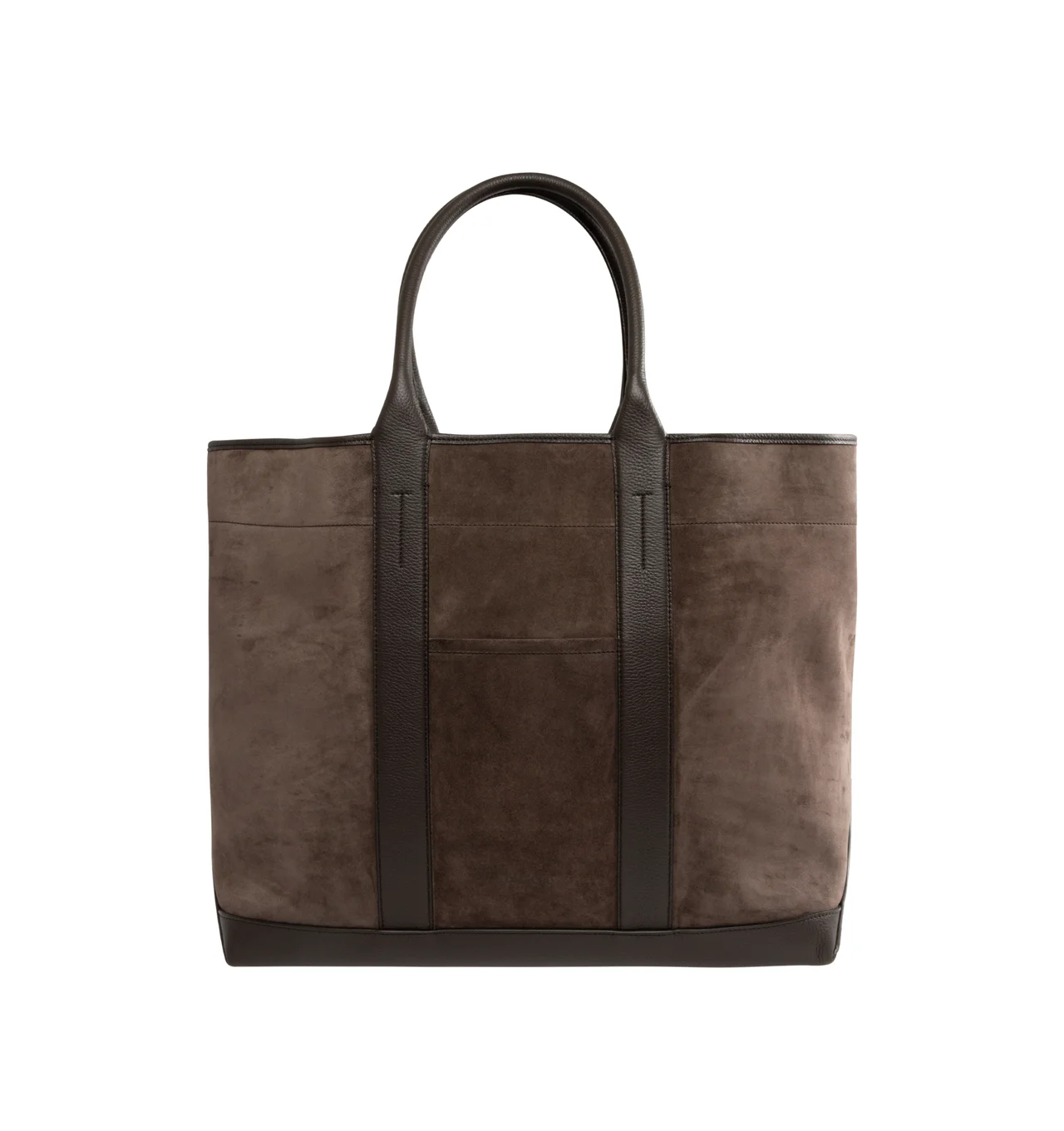 SUEDE AND GRAIN LEATHER LARGE TOTE - 1