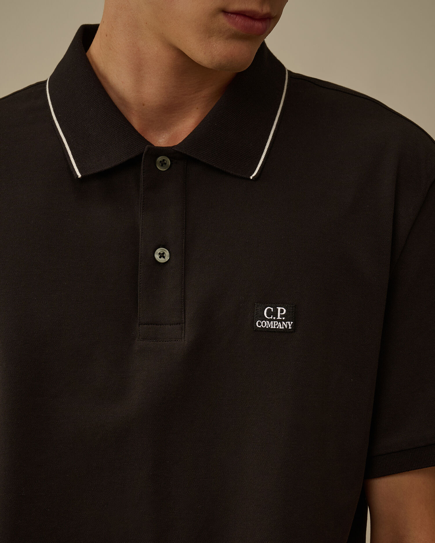 Stretch Piquet Short Sleeve Striped Collar Polo - 5