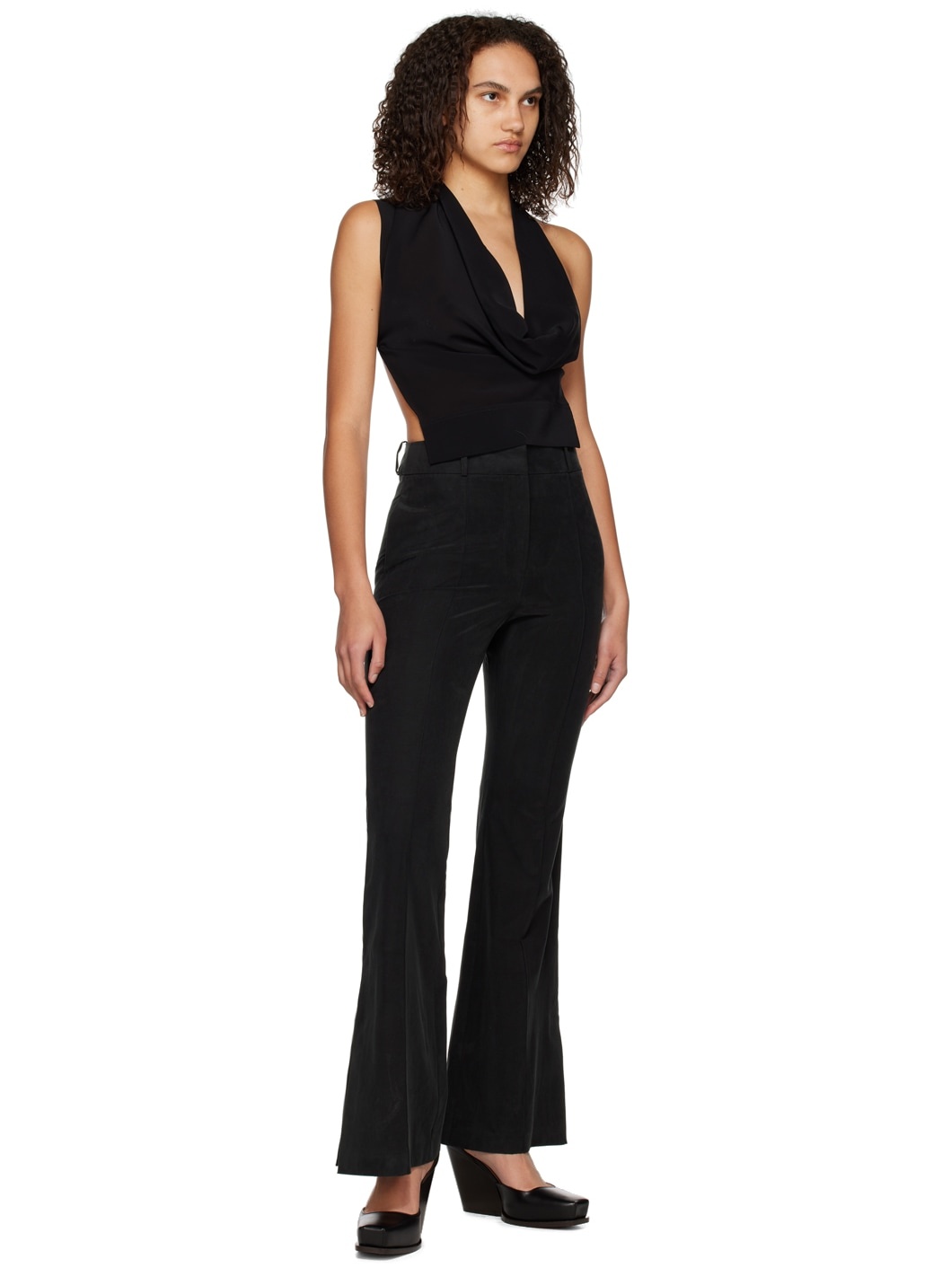 Black Flared Trousers - 4