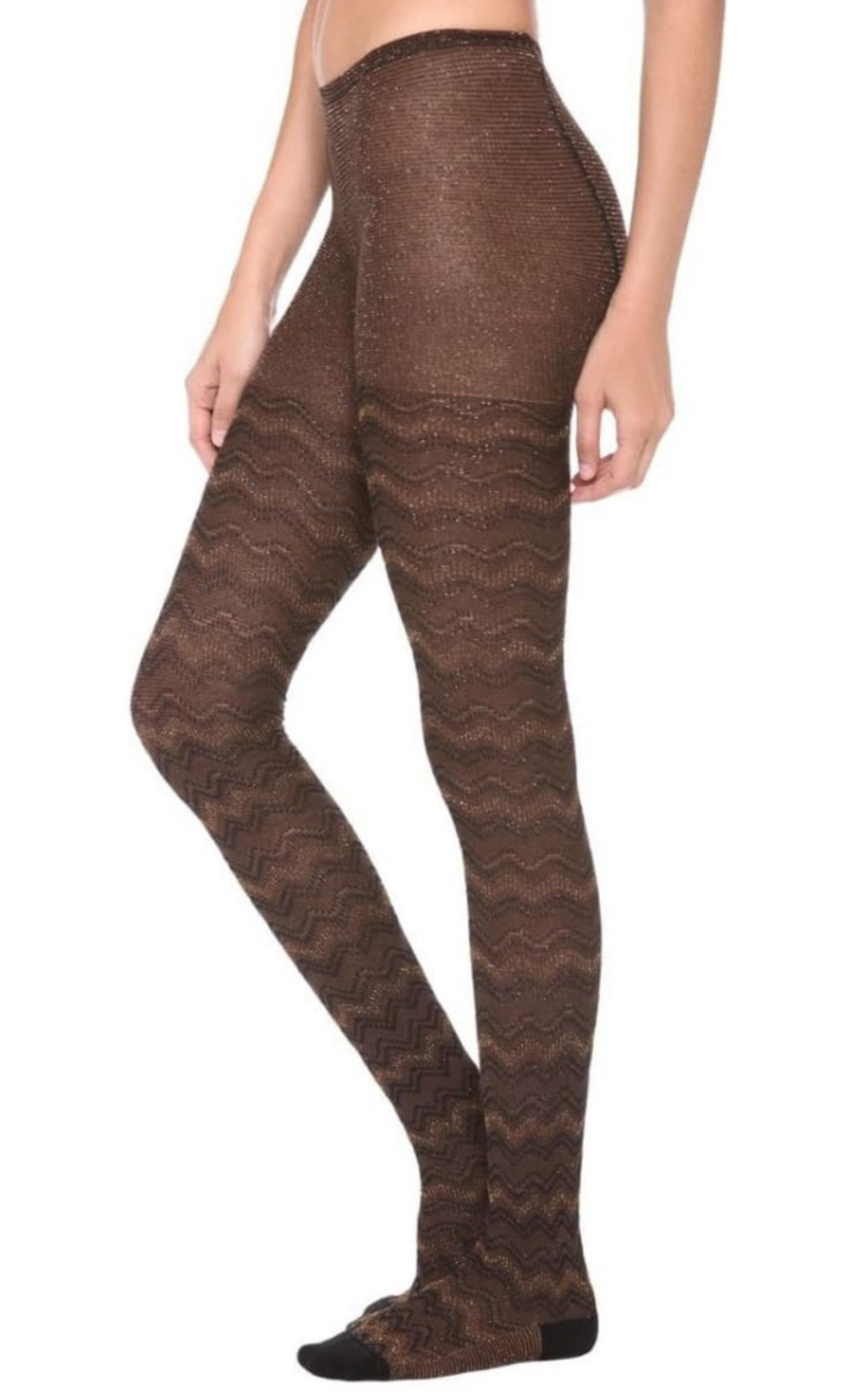 Metallic Shimmer Zigzag Tights - 2