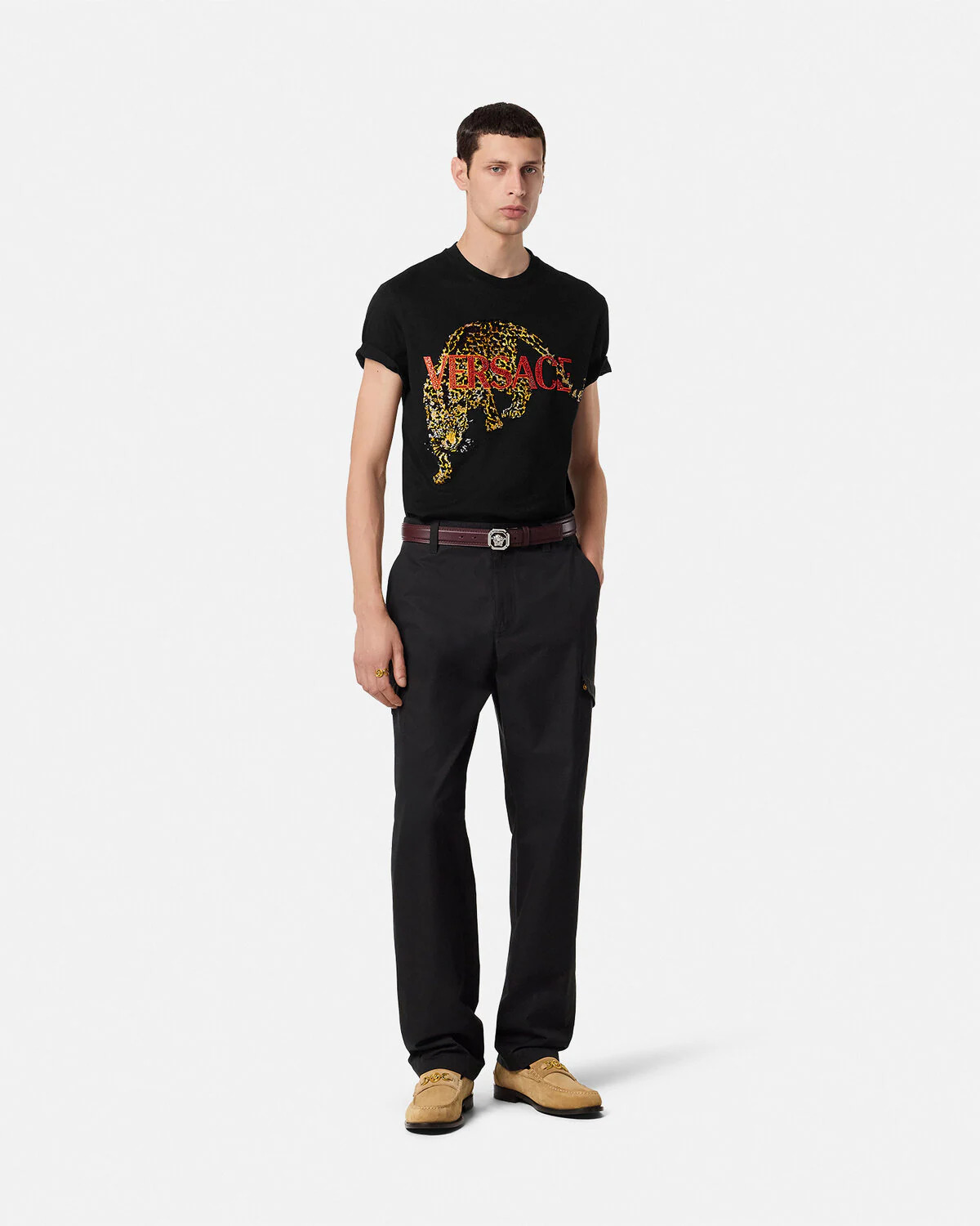 Embroidered Versace Leopard T-Shirt - 2