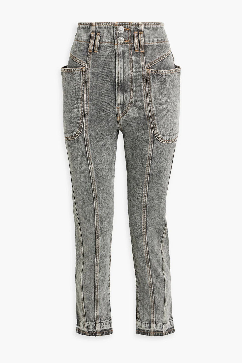 Tucscon cropped acid-wash slim-leg jeans - 1