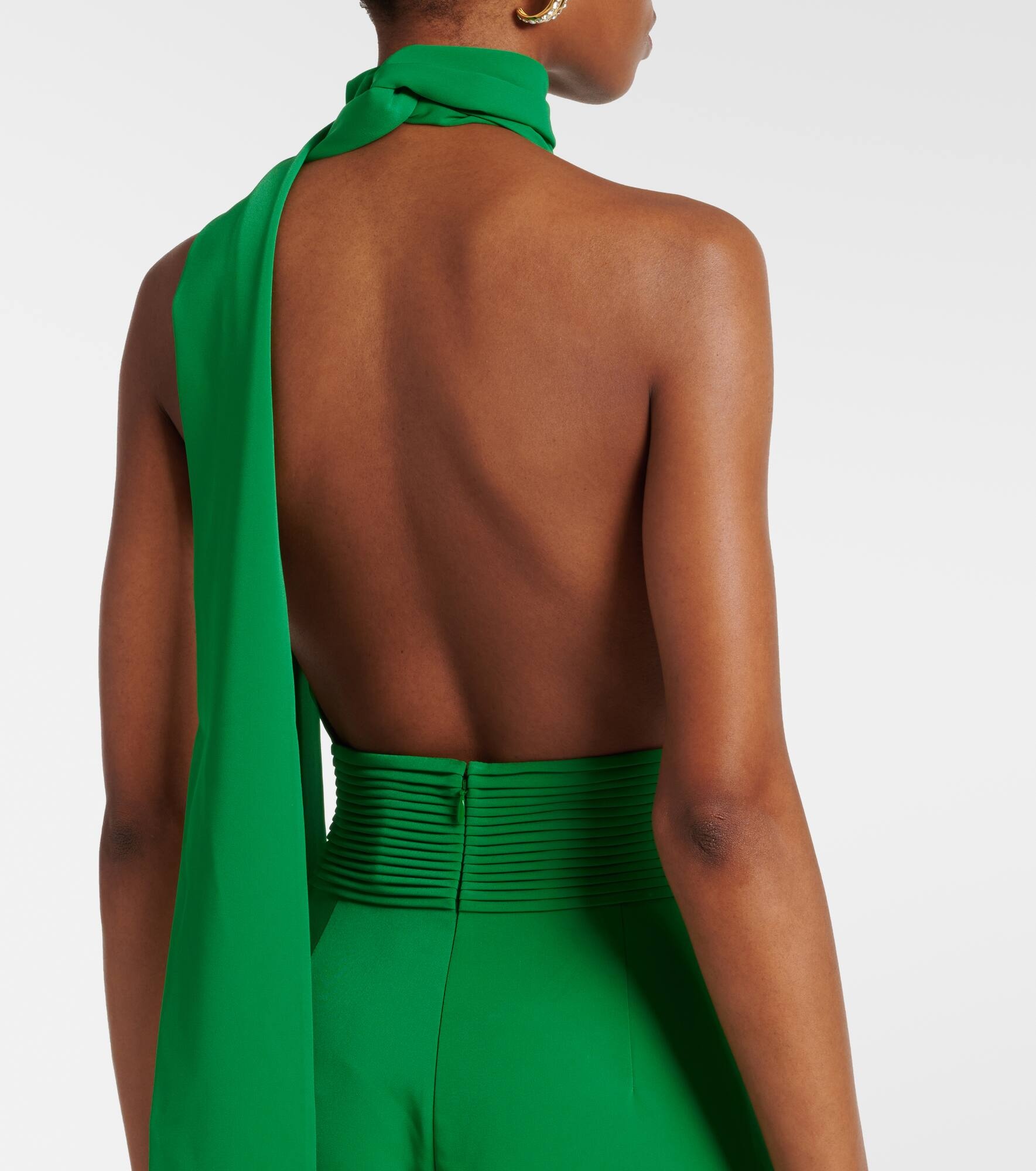 Open-back crêpe jumpsuit - 6