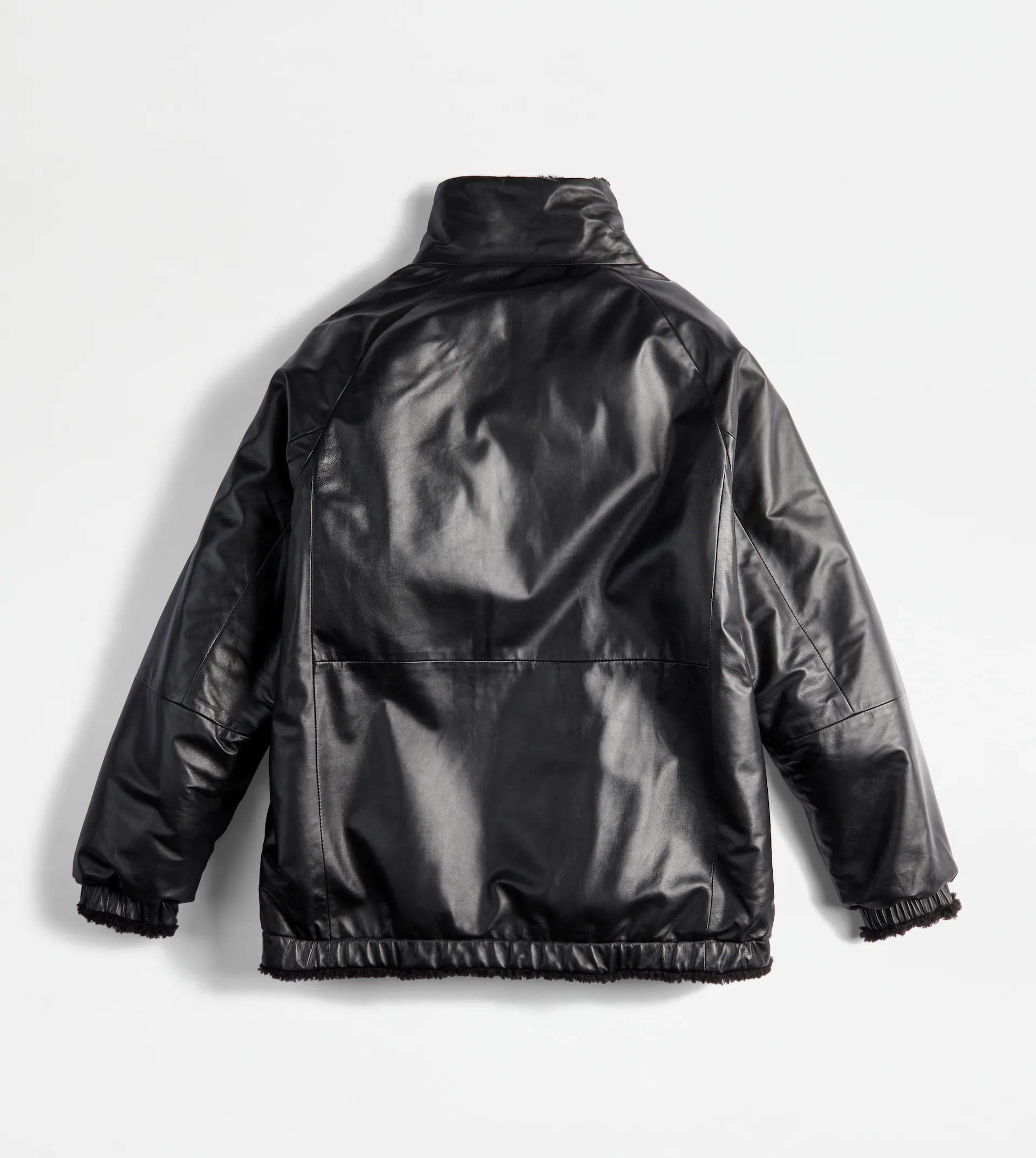 TOD'S BOMBER JACKET IN LEATHER - BLACK - 8