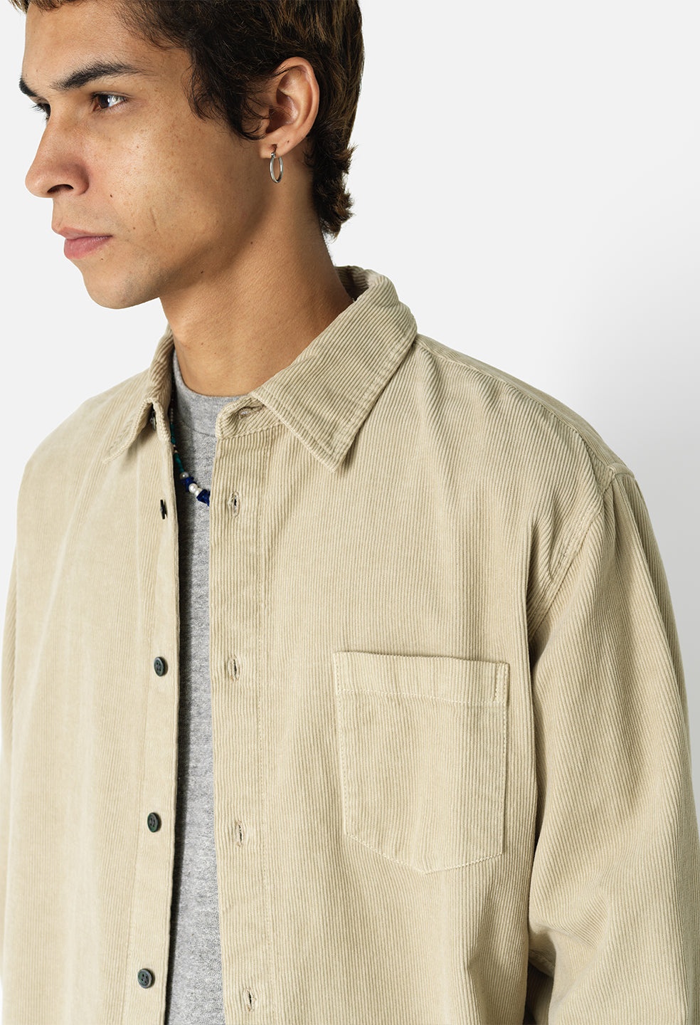 CORDUROY CLOAK BUTTON UP - 2
