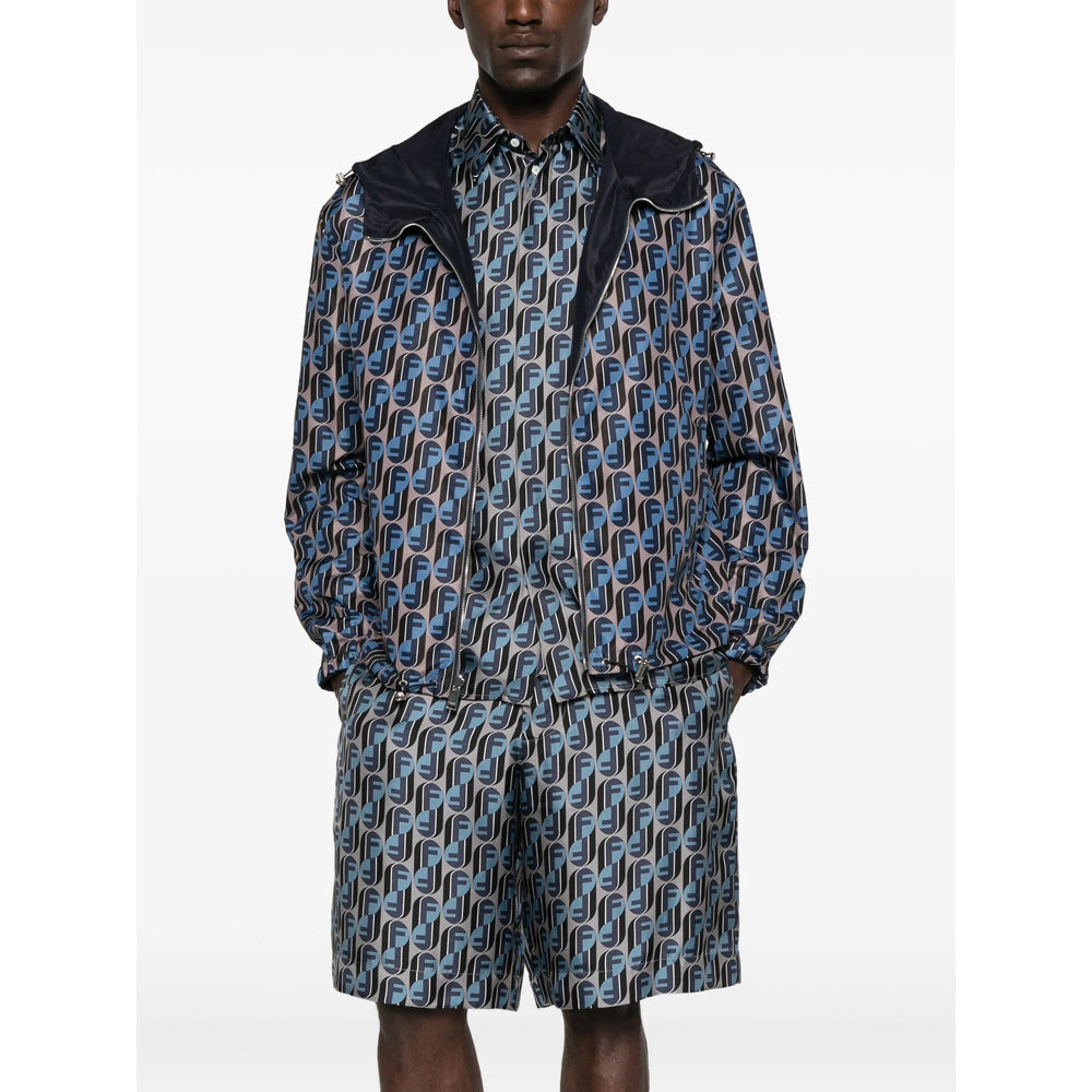 Fendi Blue Jackets - Hooded Jackets Men - 6