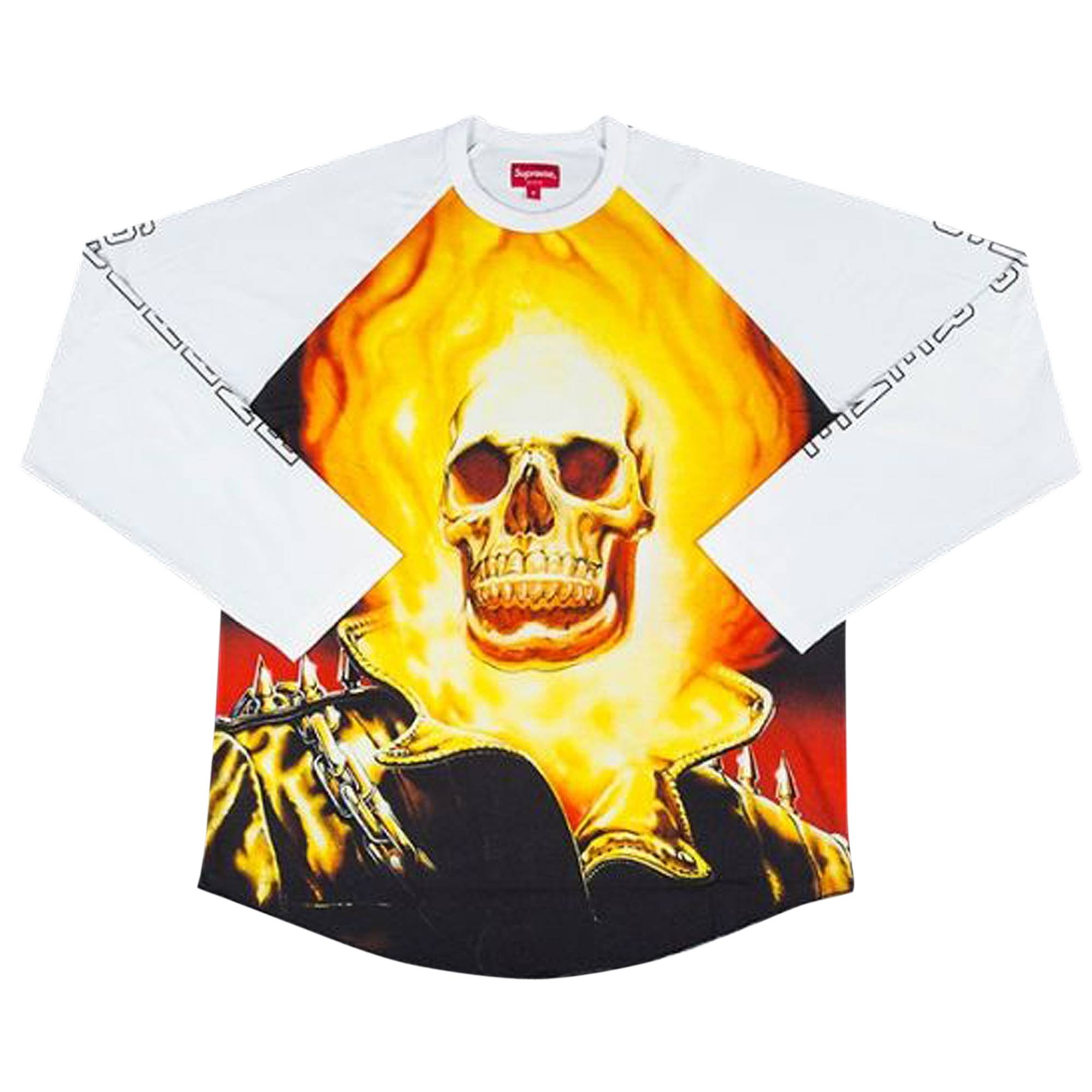 Supreme Ghost Rider Raglan Long-Sleeve Top 'White' - 1